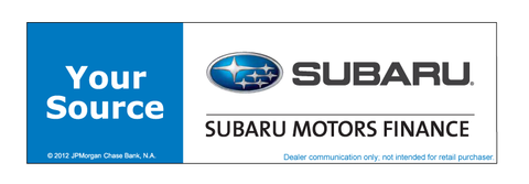 Subaru Motors Finance Your Source Chase Decal