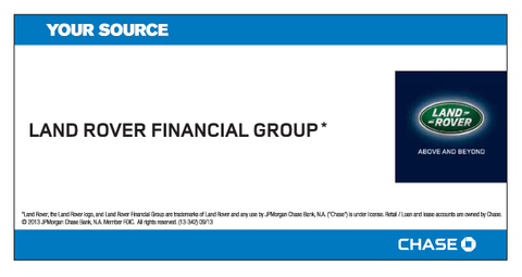Land Rover Financial Group Your Source Chase Decal