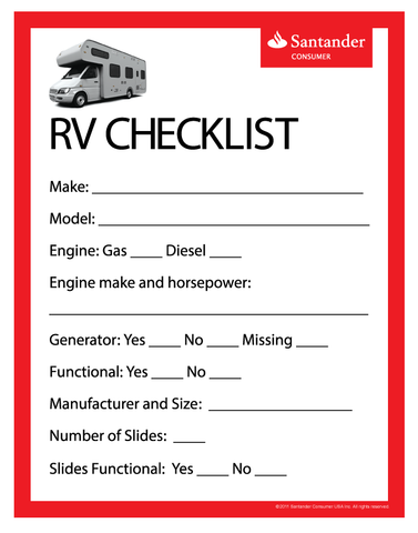 Santander RV Checklist